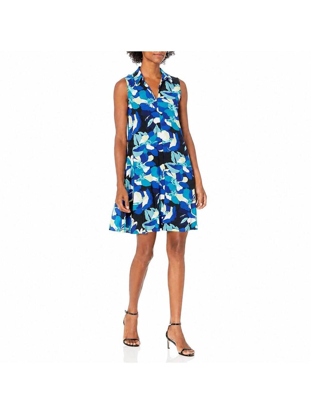 Nine West Women's Blue and Black Work-dress